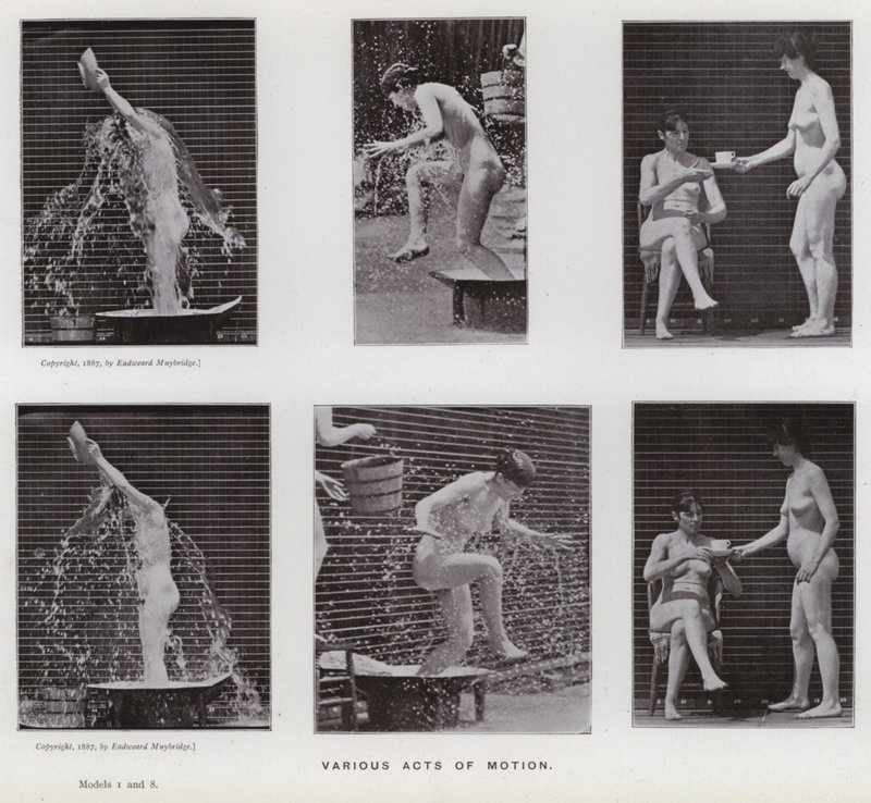 A Figura Humana em Movimento: Vários atos de movimento (foto a p/b) de Eadweard Muybridge