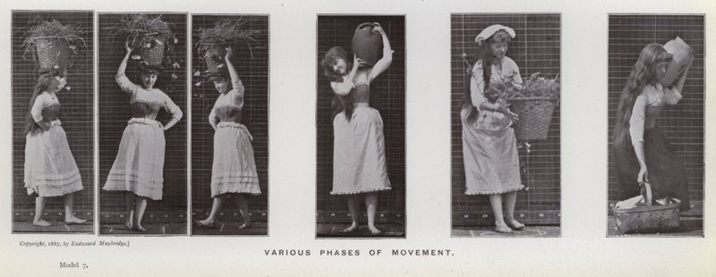 A Figura Humana em Movimento: Várias fases do movimento (foto a p/b) de Eadweard Muybridge