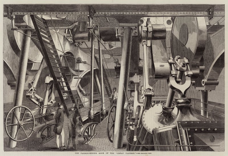 A sala do Paddle-Engine do Great Eastern de Ebenezer Landells