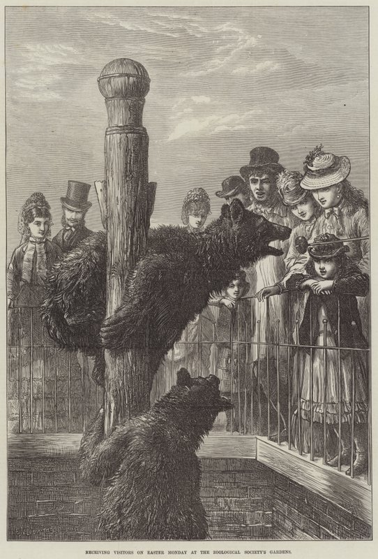 Recebendo visitantes na segunda-feira de Páscoa nos jardins da Sociedade Zoológica de Ebenezer Newman Downard