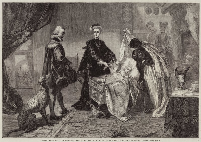 Queen Mary, abandonando o Castelo de Stirling de Edgar Melville Ward
