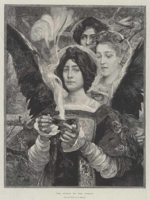O Espírito da Floresta (gravura) de Edgar Maxence