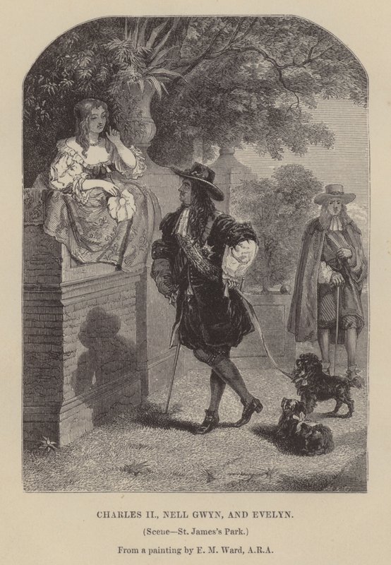 Charles II, Nell Gwyn, e Evelyn, St James