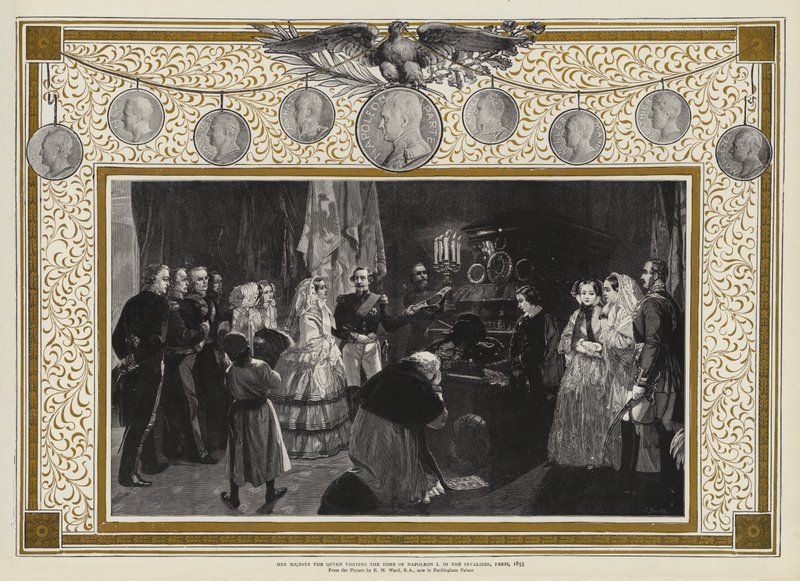 Sua Majestade a Rainha visitando o túmulo de Napoleão I nos Inválidos, Paris, 1855 de Edgar Melville Ward