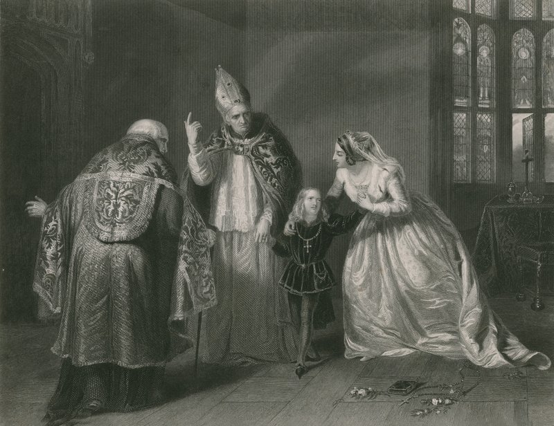 Rainha Elizabeth e o duque de York, rei Ricardo III de Edgar Melville Ward