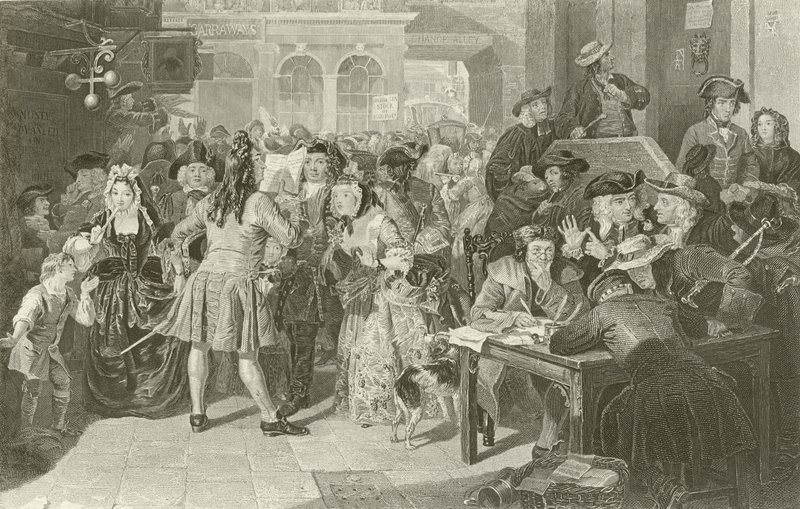 A bolha do mar do sul, Londres de Edgar Melville after Ward