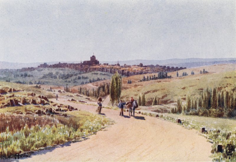 Norte de Espanha: Ávila, Do Noroeste (cor litho) de Edgar T. A. Wigram