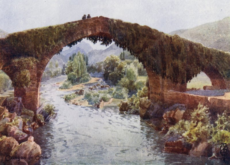 Norte da Espanha: A Ponte sobre o Sella (foto colorida) de Edgar T. A. Wigram