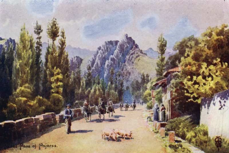 Norte da Espanha: No Passo de Pajares, Perto de Pola de Gordon (lito a cores) de Edgar T. A. Wigram