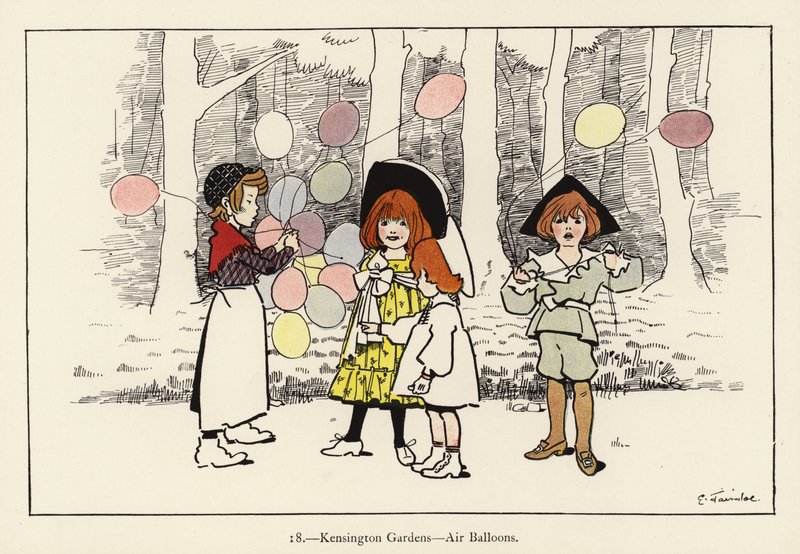 Jardins de Kensington, balões de ar de Edith Farmiloe