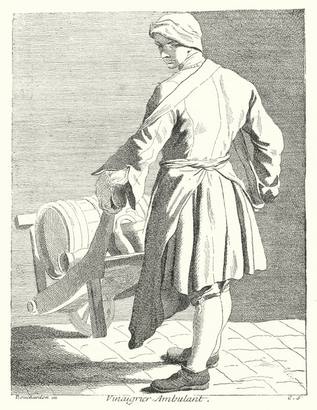 Vendedor itinerante de vinagre (gravura) de Edmé (after) Bouchardon