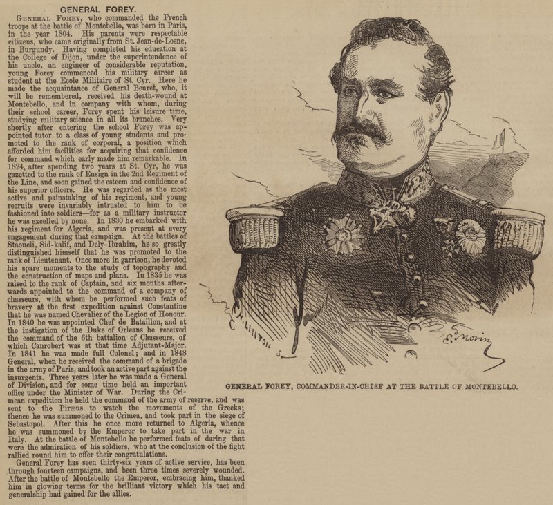 General Forey, Comandante em Chefe na Batalha de Montebello de Edmond Morin