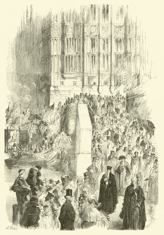 Juramento em cerimônia do Senhor Prefeito de Londres (gravura) de Edmond (after) Morin