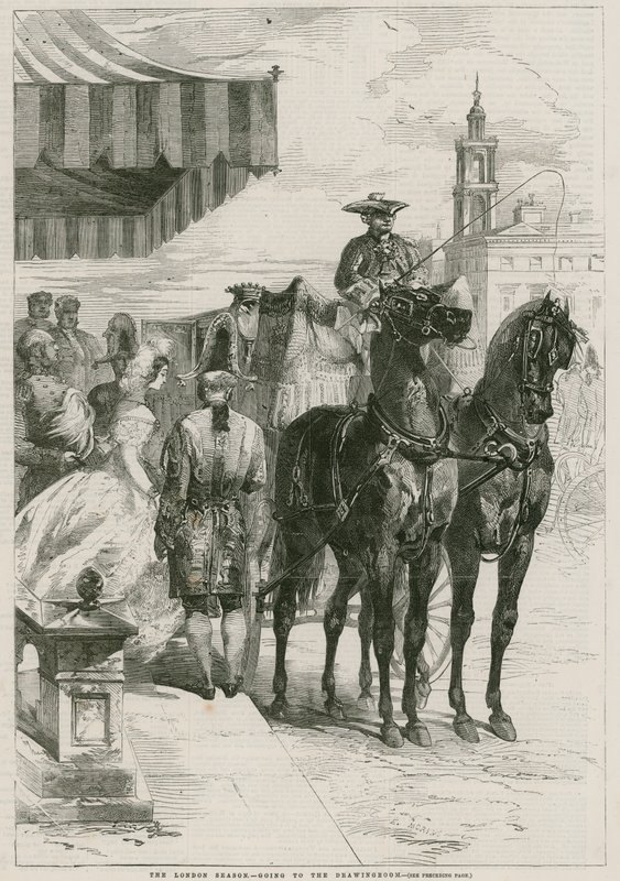 The London Season - ir para a sala de desenho (gravura) de Edmond Morin