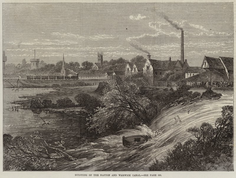 Explosão do Canal de Napton e Warwick de Edmund Morison Wimperis