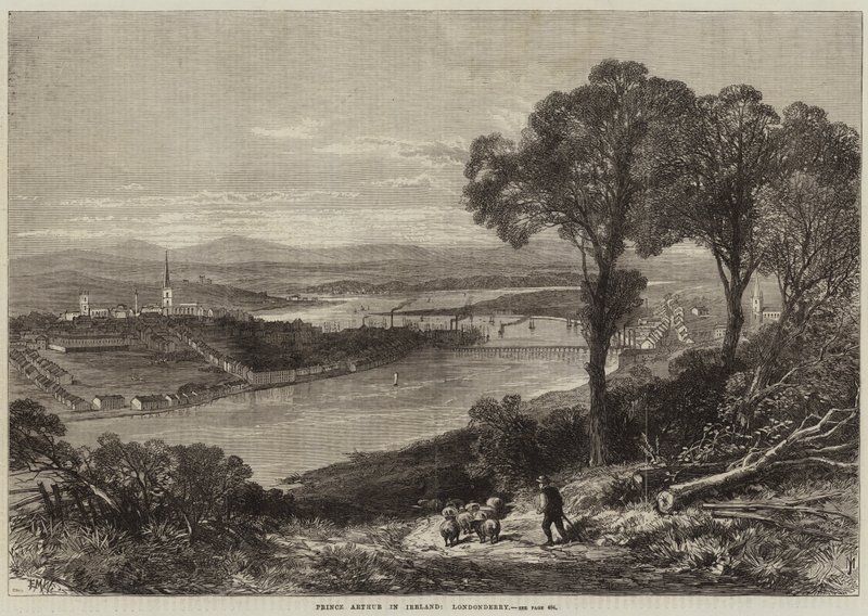 Prince Arthur, na Irlanda, Londonderry de Edmund Morison Wimperis