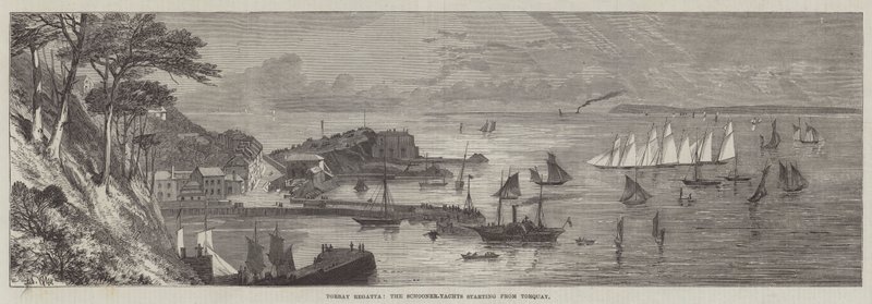 Torbay Regatta, o Schooner-Yachts a partir de Torquay de Edmund Morison Wimperis