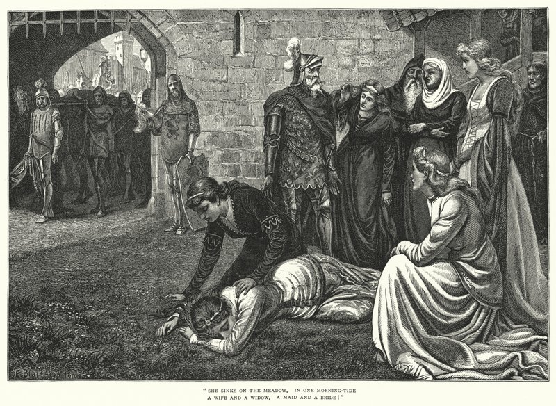 The Bridal Of Malahide (gravura) de Edmund Blair (after) Leighton