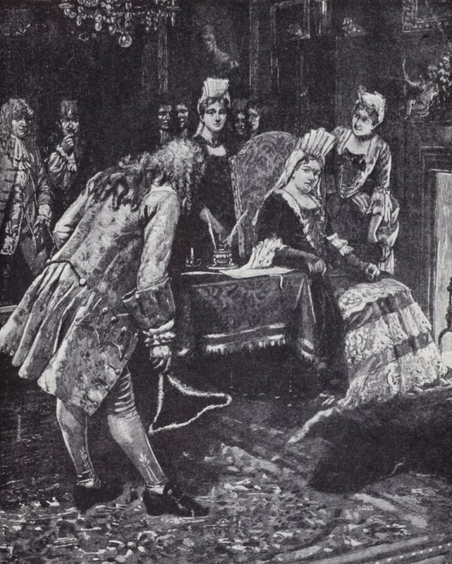 O Duque e a Duquesa de Marlborough caindo em desgraça com a Rainha Ana de Edmund Blair (after) Leighton