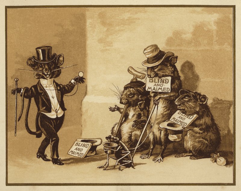 Ilustração para Três Ratos Cegos (lito colorido) de Edmund G. Caldwell