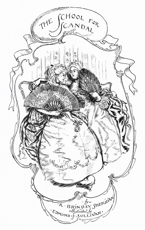 Ilustração para A Escola do Escândalo (gravura) de Edmund Joseph (after) Sullivan