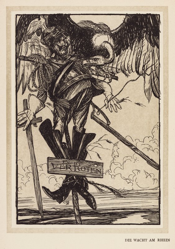 A grinalda do Kaiser: Die Wacht Am Rhein (litografia) de Edmund Joseph (after) Sullivan