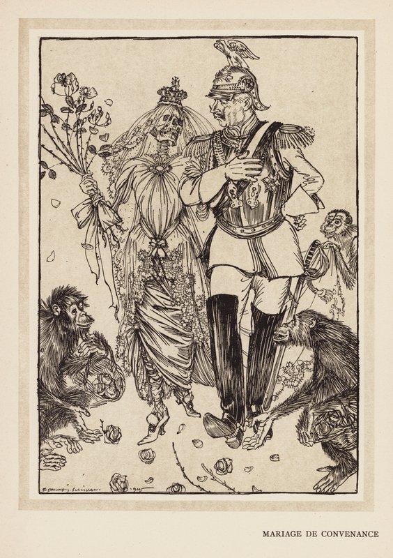 A grinalda do Kaiser: Casamento de Conveniência (litografia) de Edmund Joseph (after) Sullivan