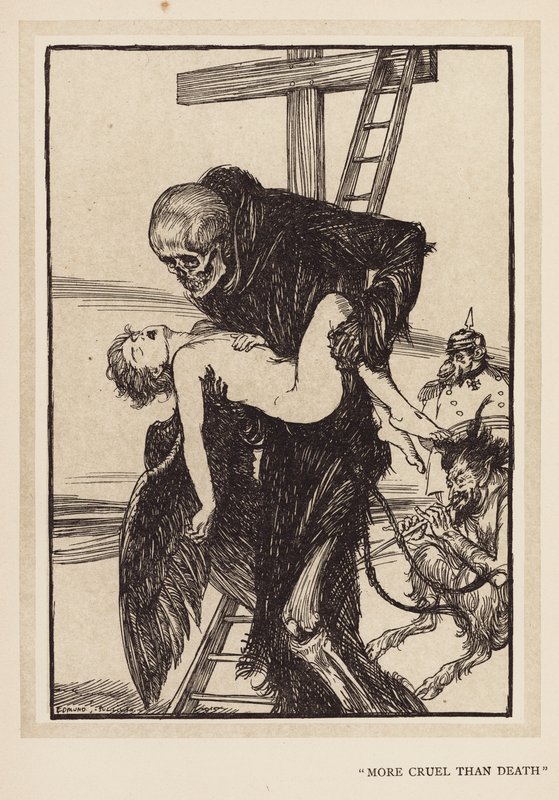 A grinalda do Kaiser: "Mais Cruel que a Morte" (litografia) de Edmund Joseph (after) Sullivan