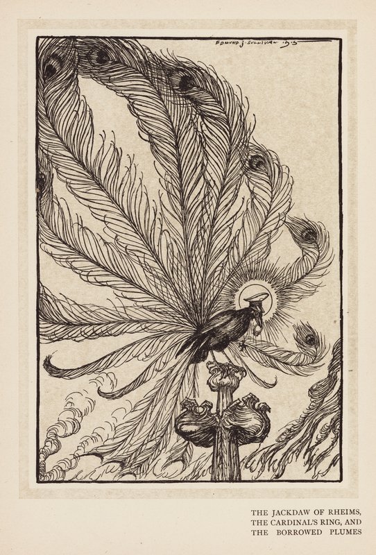 A grinalda do Kaiser: A grinalda de Rheims, o anel do cardeal e as plumas emprestadas (litografia) de Edmund Joseph (after) Sullivan