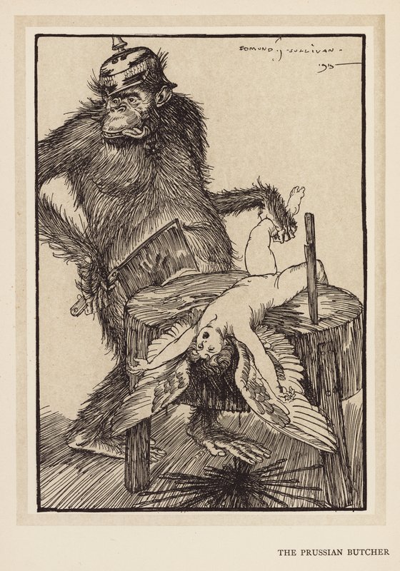 A grinalda do Kaiser: O Carniceiro Prussiano (litografia) de Edmund Joseph (after) Sullivan
