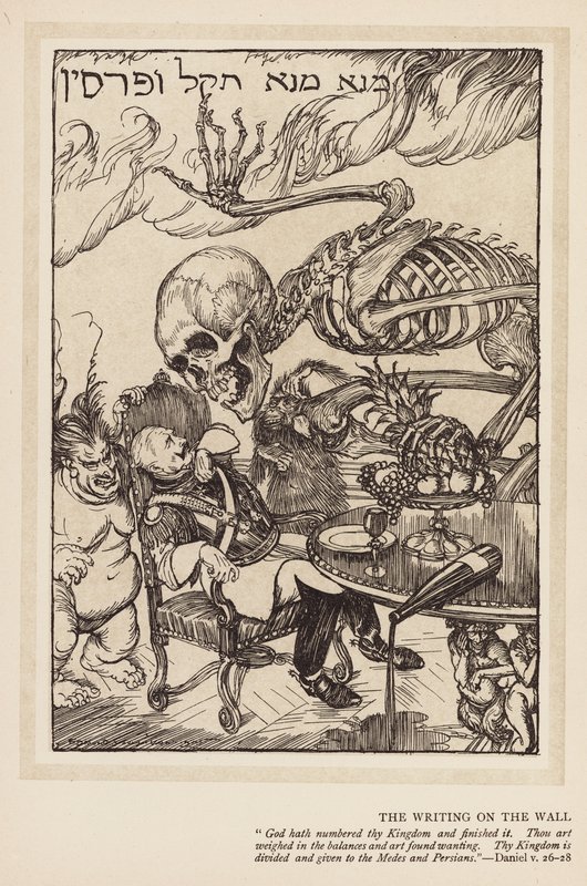 A grinalda do Kaiser: A escrita na parede (litografia) de Edmund Joseph (after) Sullivan