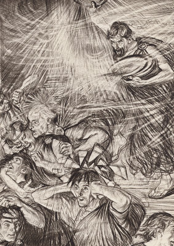 William Shakespeare: A Vida de Timão de Atenas, Ato III, Cena 6 (litografia) de Edmund Joseph (after) Sullivan