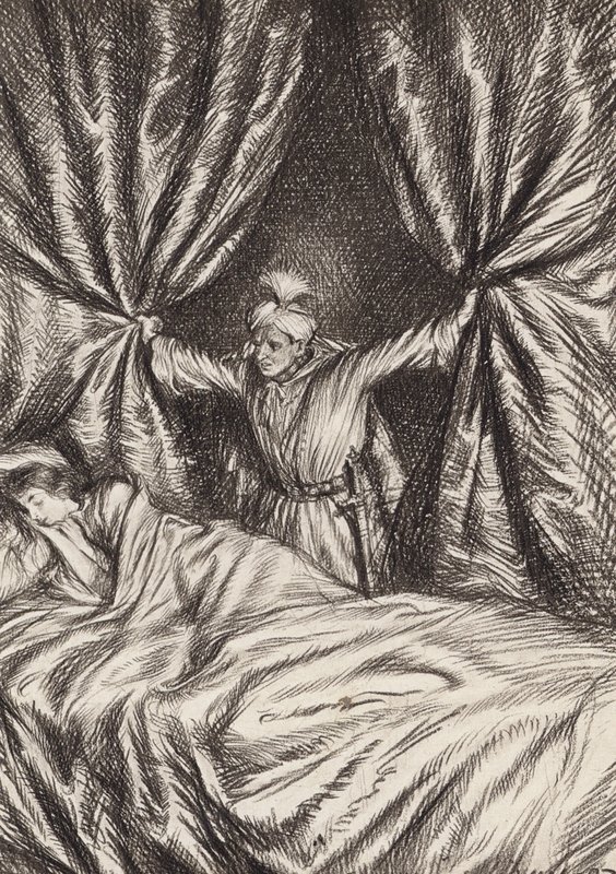 William Shakespeare: A Tragédia de Otelo, o Mouro de Veneza, Ato V, Cena 2 (litografia) de Edmund Joseph (after) Sullivan