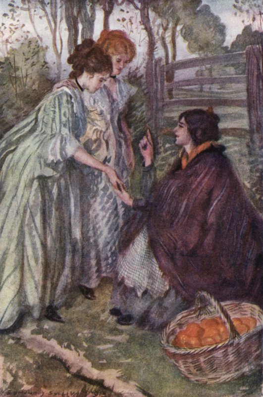 Ilustração para The Vicar of Wakefield de Oliver Goldsmith (cor litho) de Edmund Joseph Sullivan