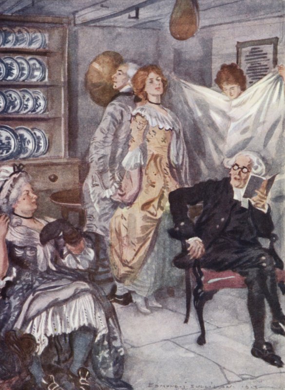 Ilustração para The Vicar of Wakefield de Oliver Goldsmith (cor litho) de Edmund Joseph Sullivan