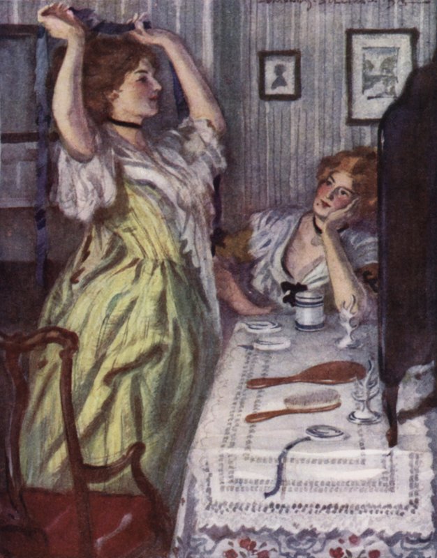 Ilustração para The Vicar of Wakefield de Oliver Goldsmith (cor litho) de Edmund Joseph Sullivan