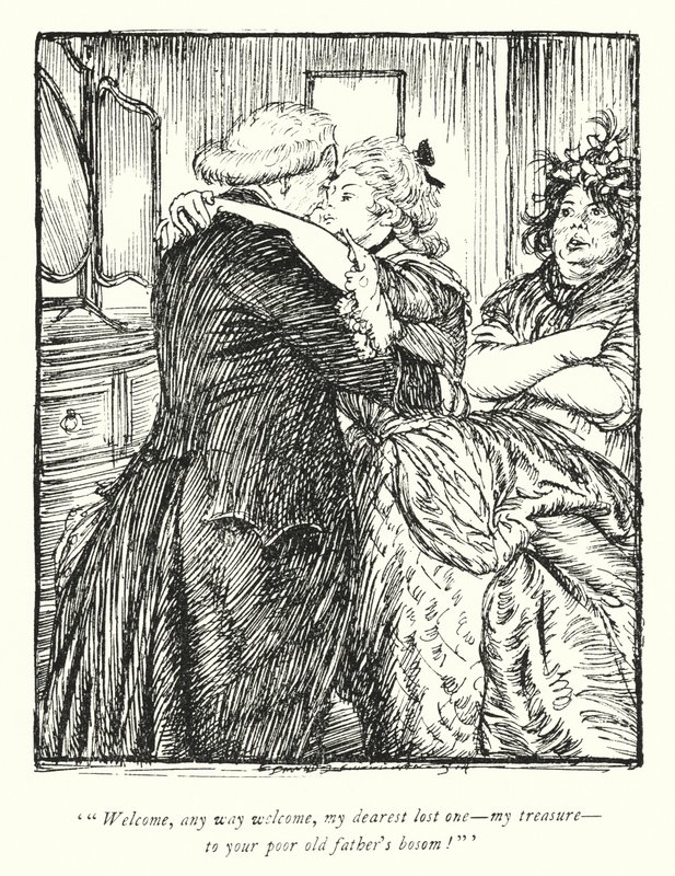 Ilustração para The Vicar of Wakefield de Oliver Goldsmith (litho) de Edmund Joseph Sullivan