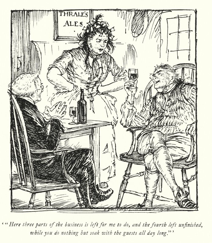 Ilustração para The Vicar of Wakefield de Oliver Goldsmith (litho) de Edmund Joseph Sullivan
