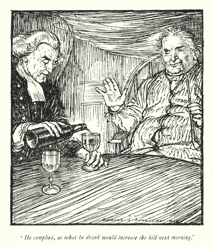 Ilustração para The Vicar of Wakefield de Oliver Goldsmith (litho) de Edmund Joseph Sullivan