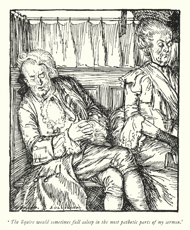 Ilustração para The Vicar of Wakefield de Oliver Goldsmith (litho) de Edmund Joseph Sullivan
