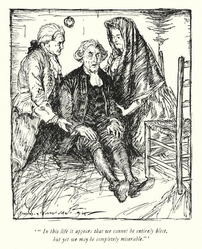 Ilustração para The Vicar of Wakefield de Oliver Goldsmith (litho) de Edmund Joseph Sullivan