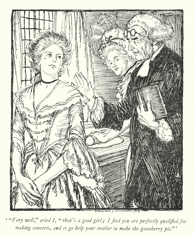 Ilustração para The Vicar of Wakefield de Oliver Goldsmith (litho) de Edmund Joseph Sullivan