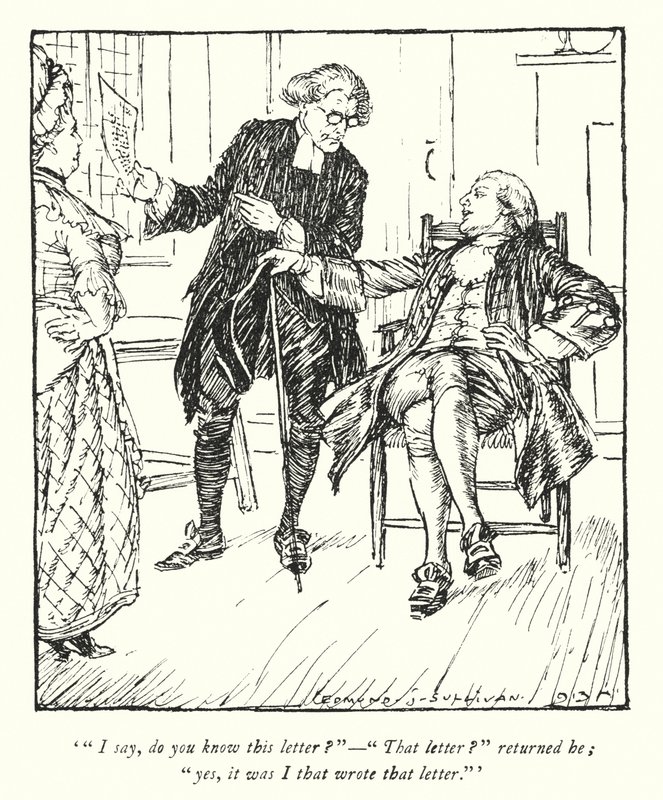 Ilustração para The Vicar of Wakefield de Oliver Goldsmith (litho) de Edmund Joseph Sullivan
