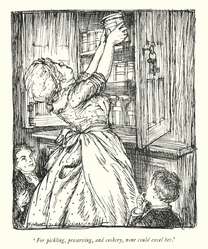 Ilustração para The Vicar of Wakefield de Oliver Goldsmith (litho) de Edmund Joseph Sullivan