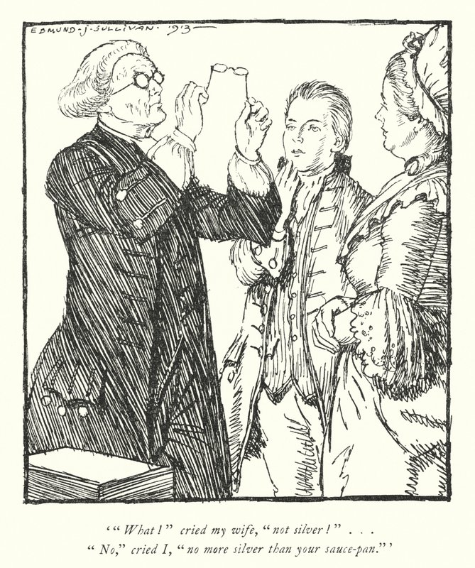 Ilustração para The Vicar of Wakefield de Oliver Goldsmith (litho) de Edmund Joseph Sullivan