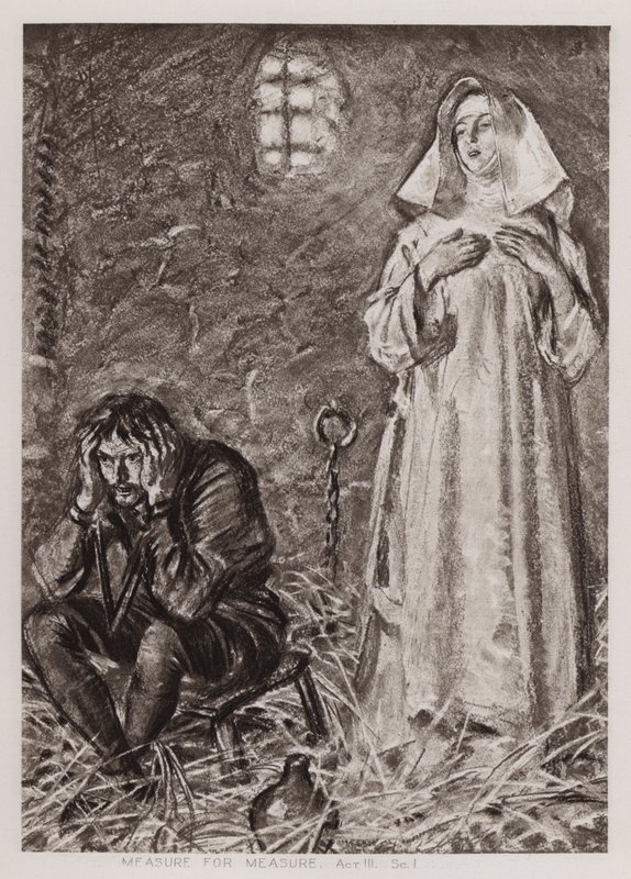Medida para Medida, Ato III, Sc I (litho) de Edmund Joseph Sullivan
