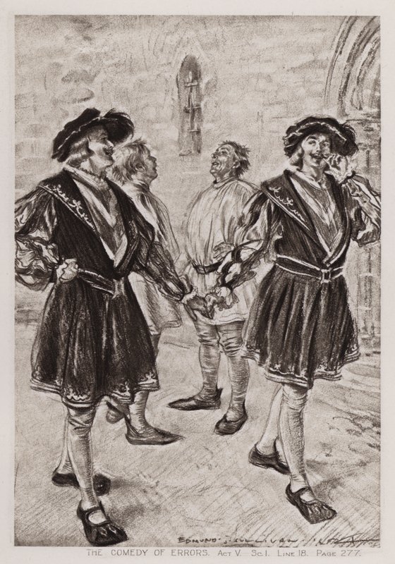 A Comédia dos Erros, Acto V, Sc I (litho) de Edmund Joseph Sullivan
