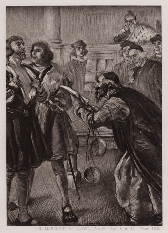 O Mercador de Veneza, Ato IV, Sc I de Edmund Joseph Sullivan