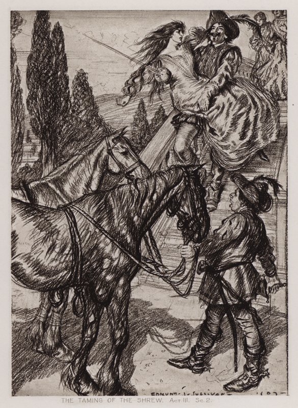 A Domesticação da Musa, Acto III, Cena 2 (litho) de Edmund Joseph Sullivan