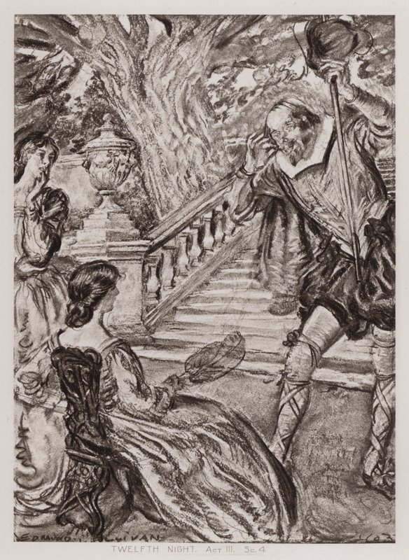 Décima segunda noite; ou, o que quiseres, Acto III, Cena 4 (litho) de Edmund Joseph Sullivan